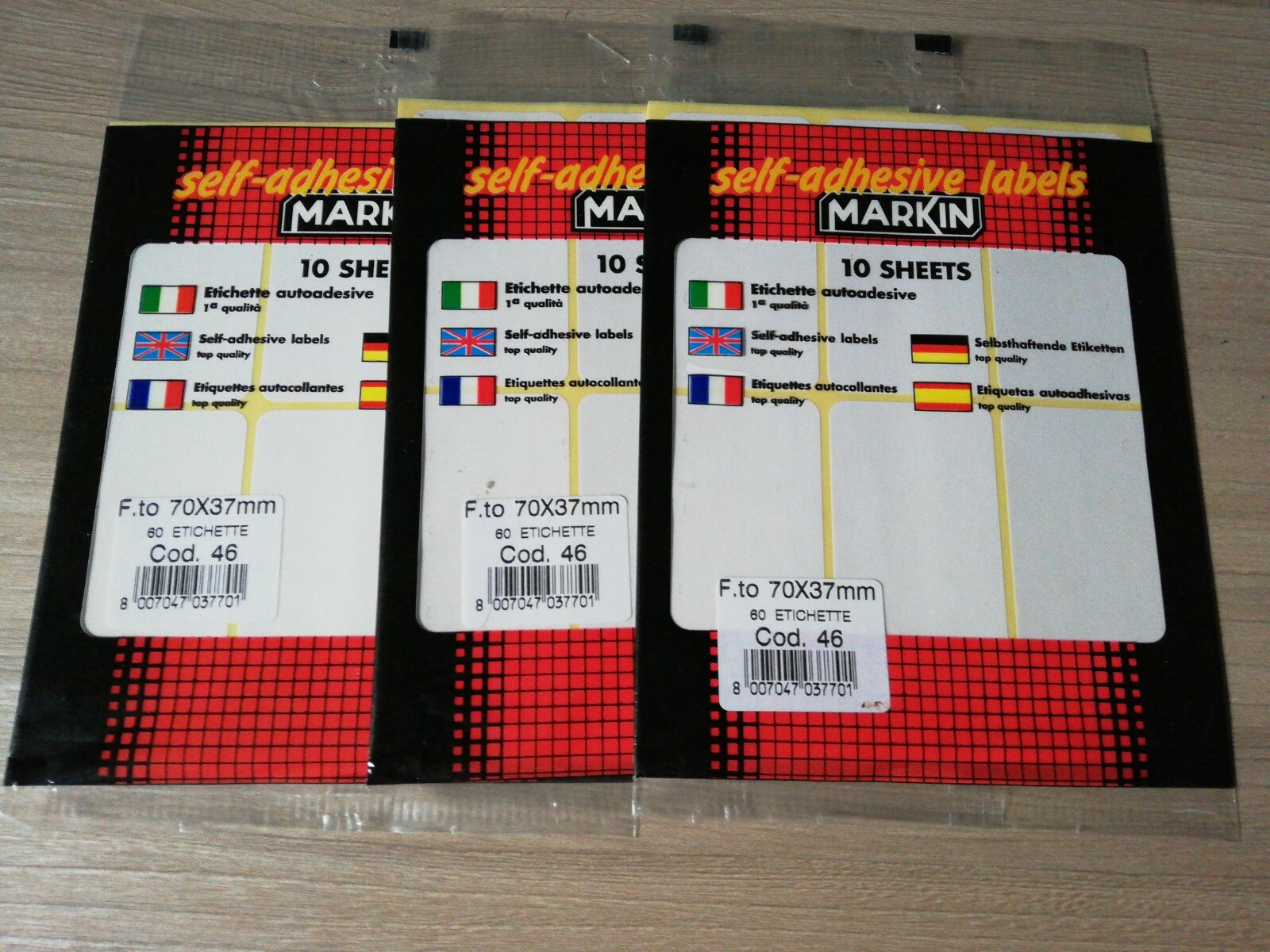 180 ETICHETTE ADESIVE  70×37 mm CANCELLERIA SCUOLA markin casa ufficio