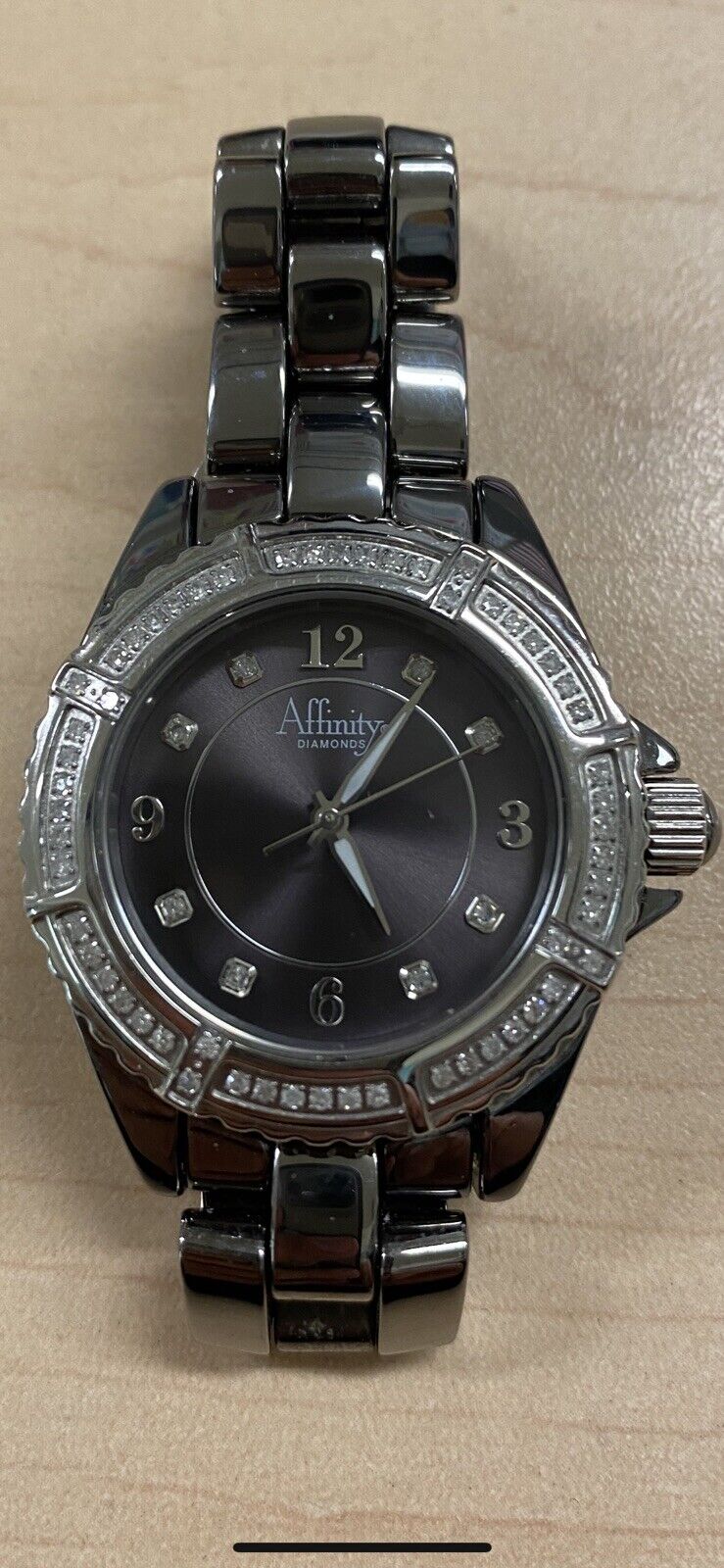 Affinity Women's Luxury w/Diamond Bezel & Dial Watch Swiss Parts Ceramic Case