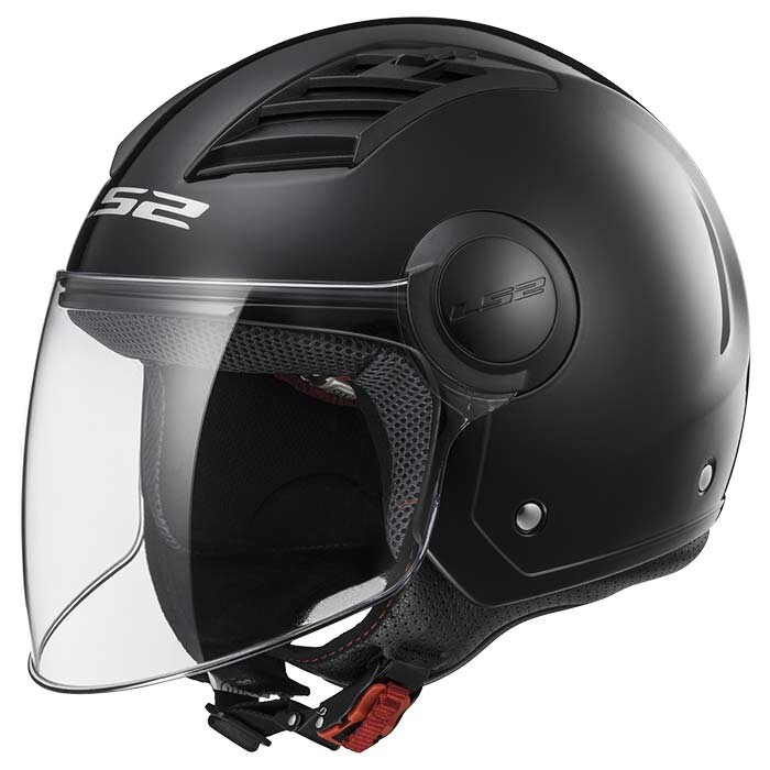 CASCO MOTO SCOOTER DEMI JET CON VISIERA LS2 OF562 AIRFLOW NEW NERO OPACO L52