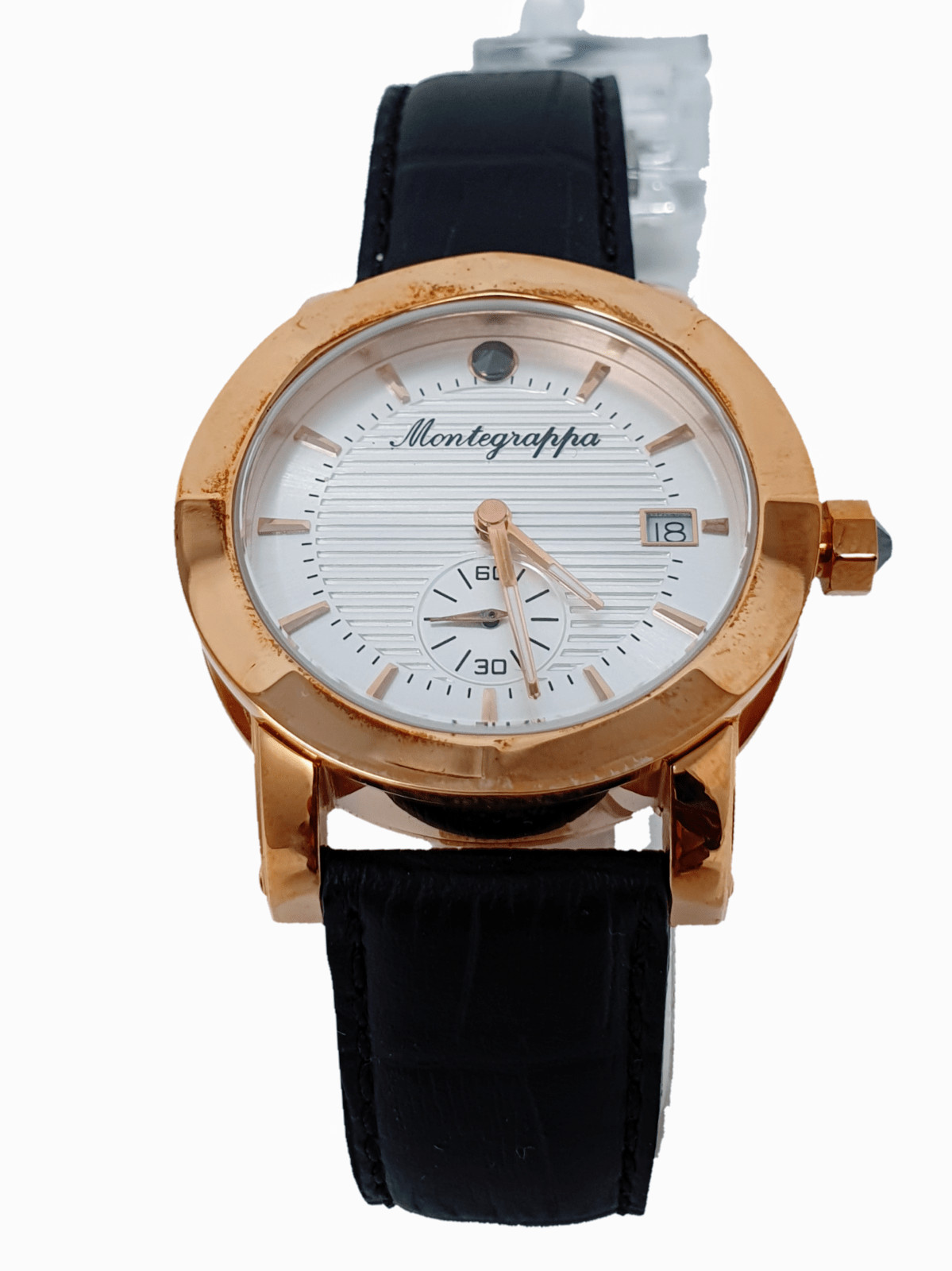 MONTEGRAPPA black leather strap and rose gold case  for ladies IDLNWA04