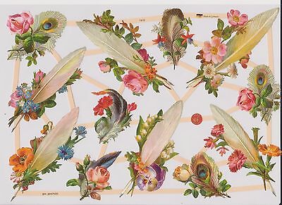 1 B.Glanzbilder Poesie Blumen Streifen Rahmen ef 7352 Nr.431