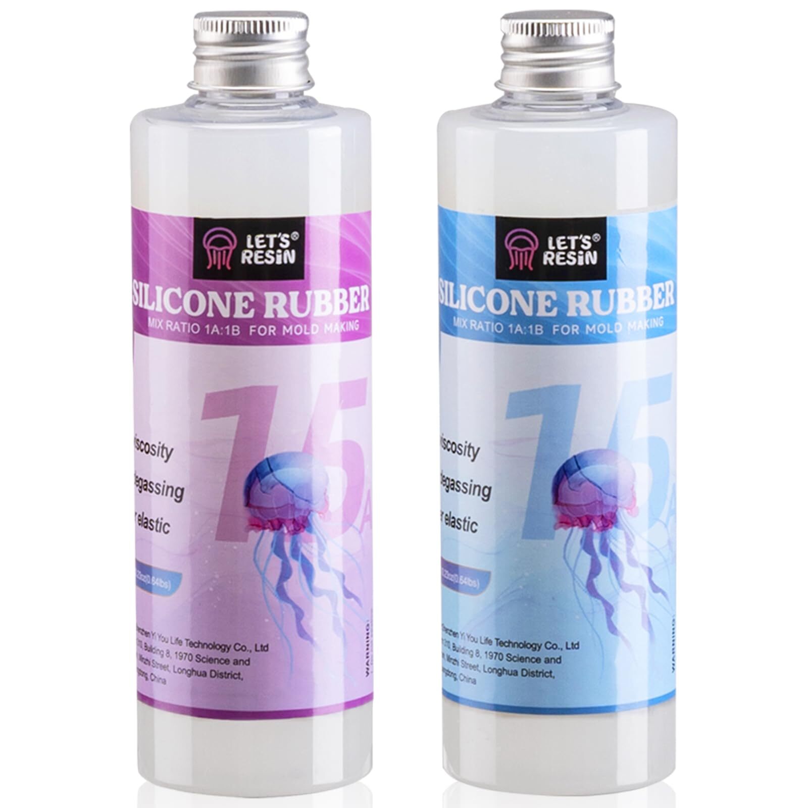 Translucent Silicone Mold Making Kit 20.46oz Non-Toxic Fast Cure 3D Molds