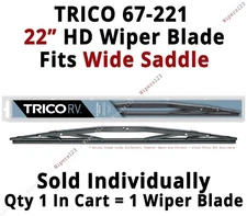 TRICO 67-221 Wiper Blade for RV Coach Bus & Commercial Truck 22" HD Wide Saddle