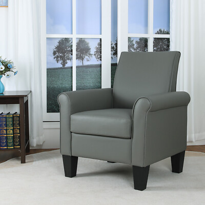 Modern Accent PU Leather Single Sofa Upholstered Living Room Comfy Armchair Home