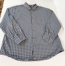 Eddie Bauer Classic Fit LS Plaid Button Down Shirt Men Size 2XL Blue Gray White