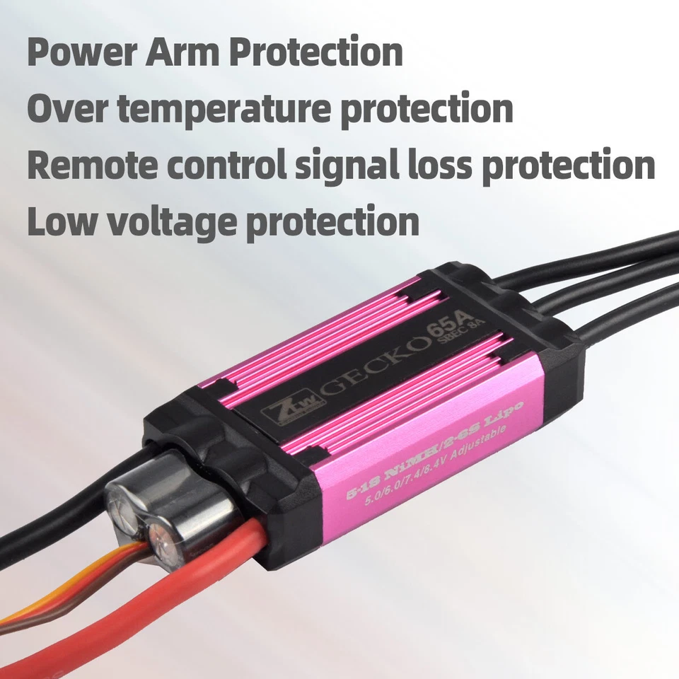 ZTW GECKO 65A RC Airplane ESC Electric Speed Control 5-8.4V Adjustable MAX 85A  - Image 3 of 4