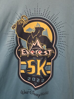 2022 Run Disney Springtime Expedition Everest 5K Blue Shirt Women s XL