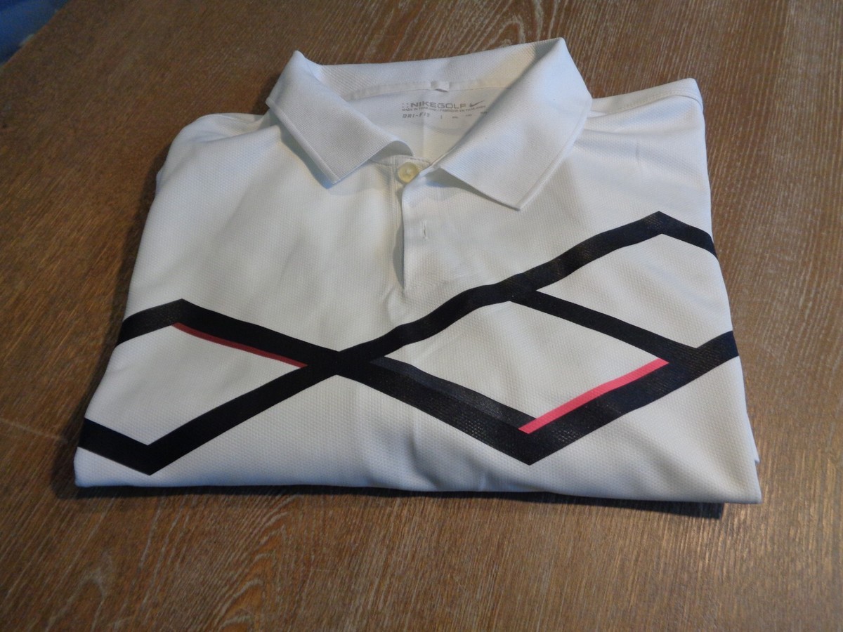 Vintage Nike Golf DriFit White Golf Shirt Diamond Graphic XXL | eBay