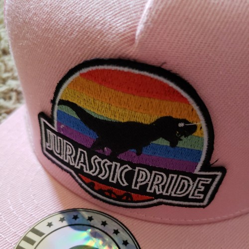 Cappello patch Jurassic Park Pride camionisti nuovo senza etichette berretto maglia, OSFM, rosa - Foto 2 di 4