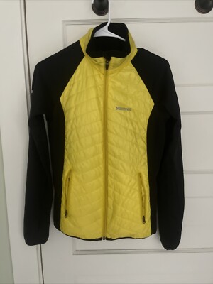 Marmot Variant Hybrid Insulated Polartec Jacket Bla/Yellow Unisex Small Full Zip