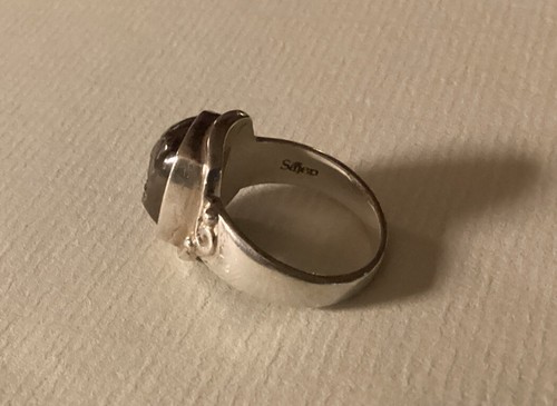 Sajen Druzy Quartz Silver Plated Ring. Size 6.5. Blue/Purple & Tan Stone. - Picture 17 of 21