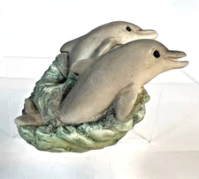 Collectible Figurines Dolphin Babies Splashing unmarked, porcelain, 3.2" x 2.3"