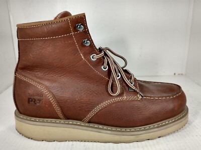 Timberland Men's PRO Wedge 6'' Moc-Toe Work Boots Brown  Size **12** W