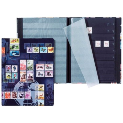 PAGNA Briefmarkenalbum 30123 A4 mit Motiv 16 schwarzen Seiten