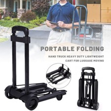 Portable Luggage Cart Collapsible Carrying Trolley Folding Dolly Push Truck Hand