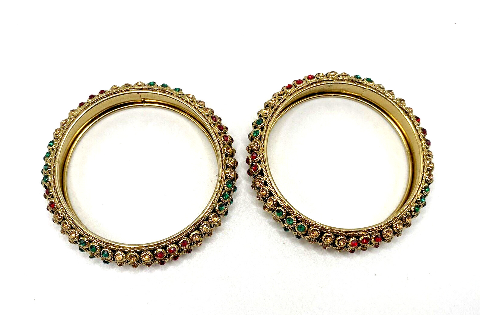 Vintage Statement Bangle Bracelet Set Multicolore… - image 13