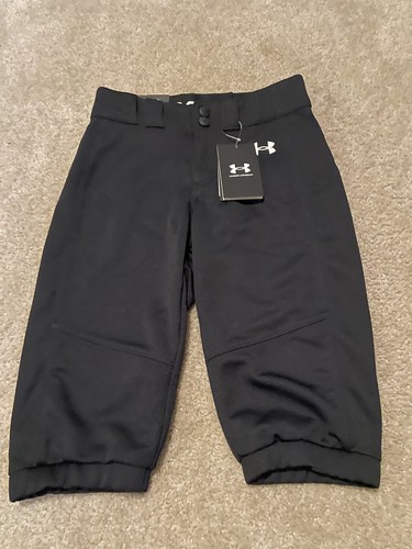 Under Armour Softball Pants Girls Small Youth YS Black Stretch Utility Pants