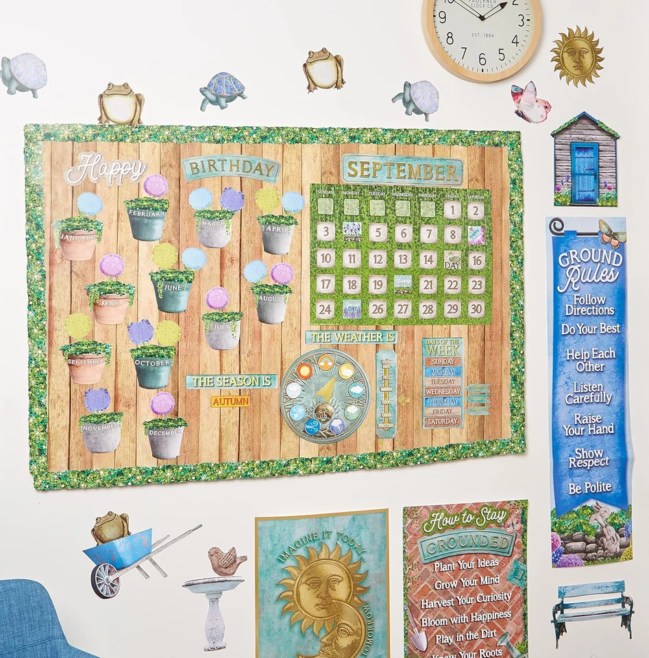 Juego de tablón de anuncios calendario aula jardín Curiosity para profesores, 97 piezas Foto 4 de 4
