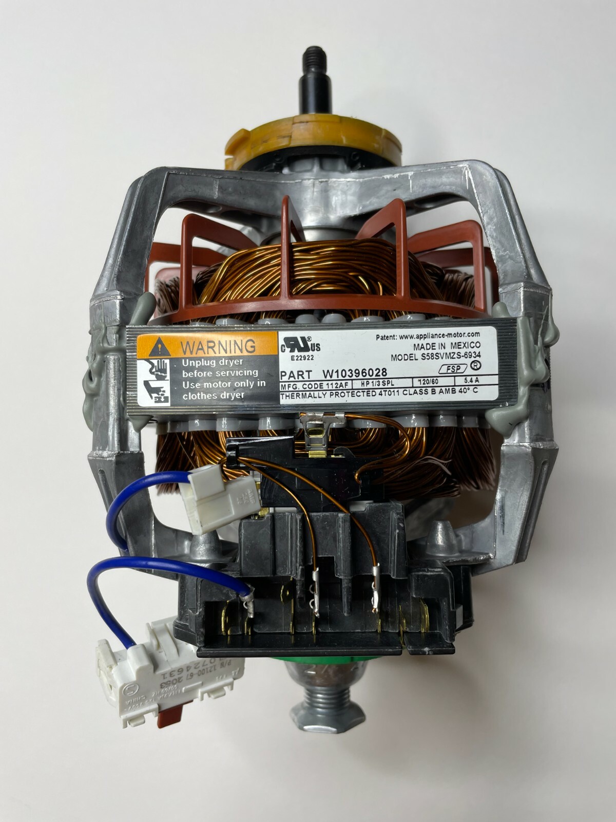 Whirlpool Dryer Drive Motor 279787,W10396028 & Dryer Belt Switch