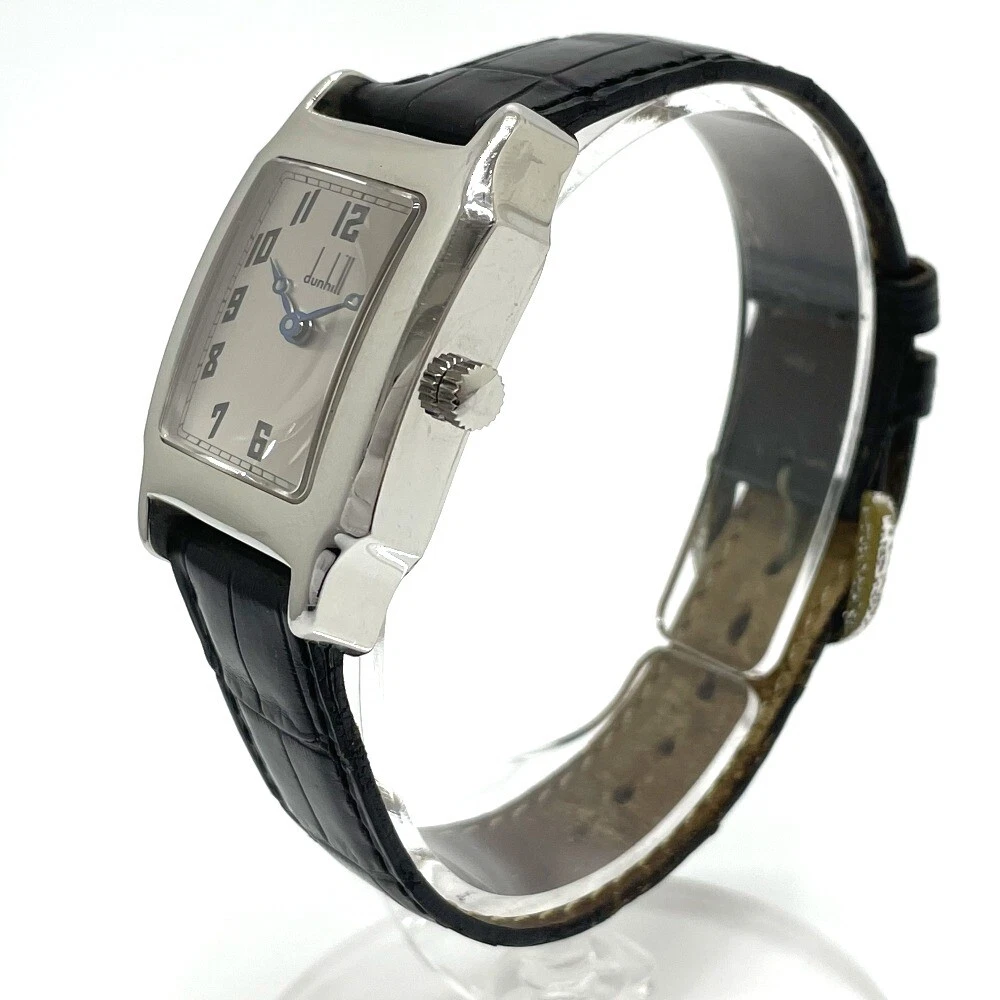 Dunhill Centenary Hand-rolled Wristwatch SS / Leather belt Silver