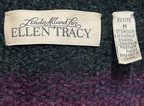 Linda Allard for Ellen Strickjacke Gr. Petite Medium Mohair Dark Navy Quiet Luxury - Bild 6 von 7