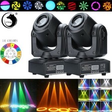 2PCS RGBW LED Moving Head Stage Lighting DMX-512 DJ Disco XMAS Club Party Lights