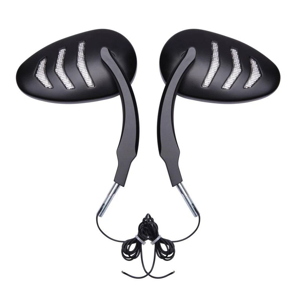 Черное зеркало со стрелкой светодиодный беговой поворотник для Harley Davidson Road King Dyna - Изображение 3 из 4