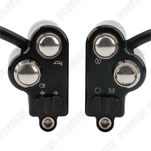CNC Motorcycle Handlebar Switch Control High-Low Beam Ignition Start w/ Harness - Picture 2 of 7