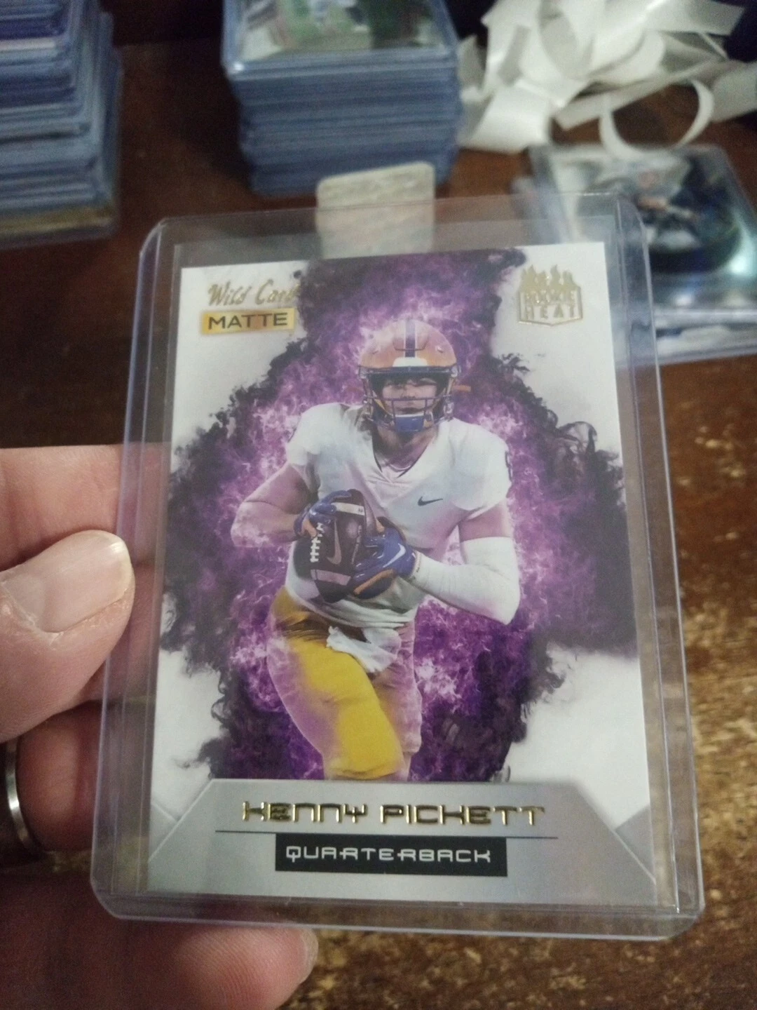 Kenny Pickett Wild Card Matte White Draft Pick Rookie Heat #19 Purple