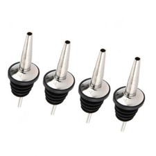 4pcs Stainless Steel Liquor Pourer Flow Wine Bottle Pour Spout, Silver