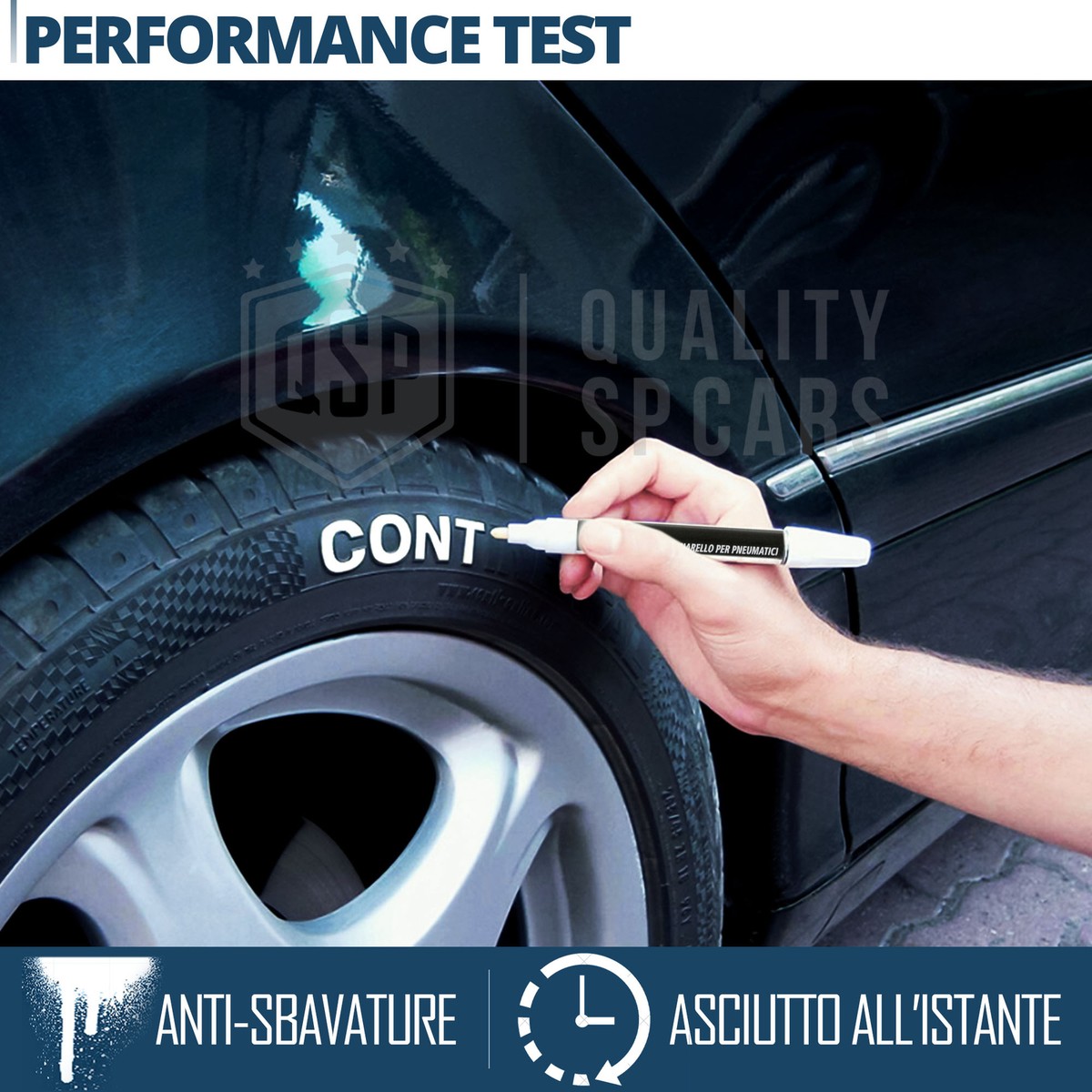 Pennarelli Per Pneumatici Techwills - Set 5 Pezzi Impermeabili Per Auto, Moto E Bici - Foto 6