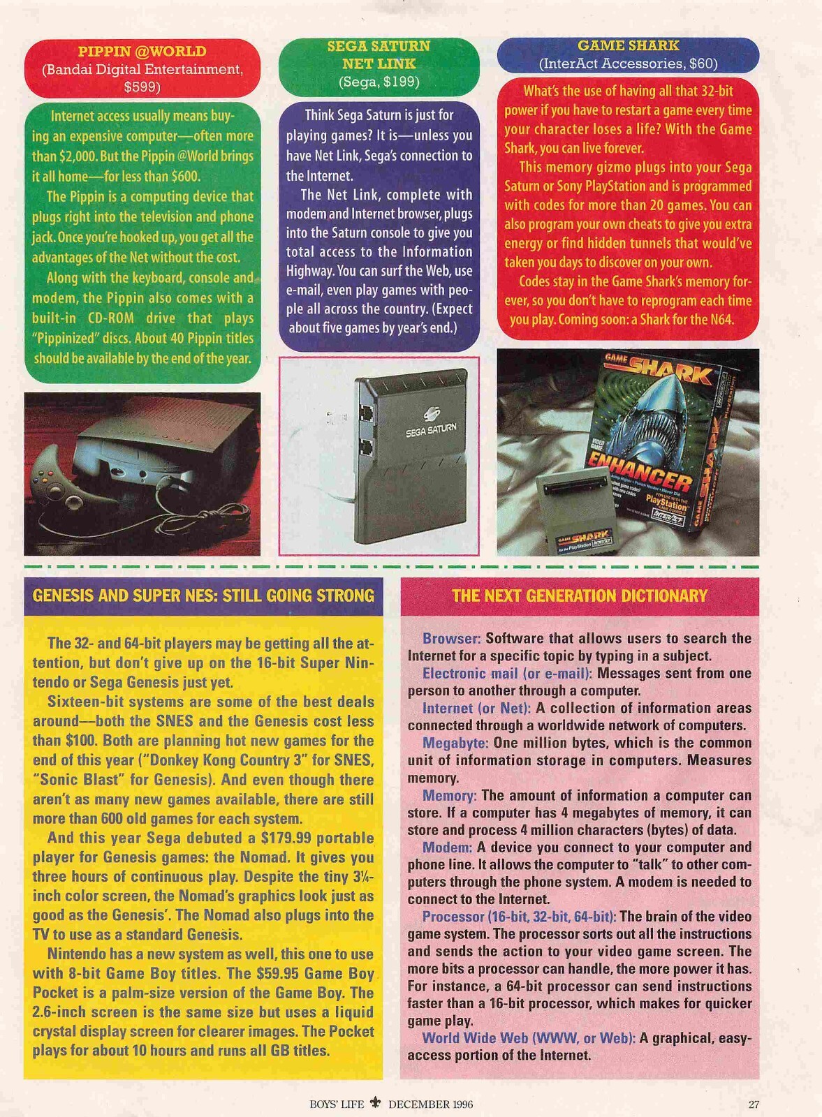 1996 Sega Saturn Shark Enhancer Genesis Super NES 90's Vtg Print Ad 8x11  #82022 | eBay