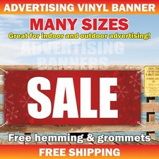 Christmas SALE Advertising Banner Vinyl Mesh Sign Merry Xmas Holidays New Year