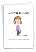 1 Funny Mother's Day Card with Envelope - Motherhood C3544MDG