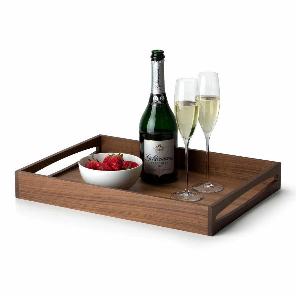 Continenta Tablett mit Griffen Serviertablett Holztablett Walnussholz 49 x 35 cm - Bild 2 von 3