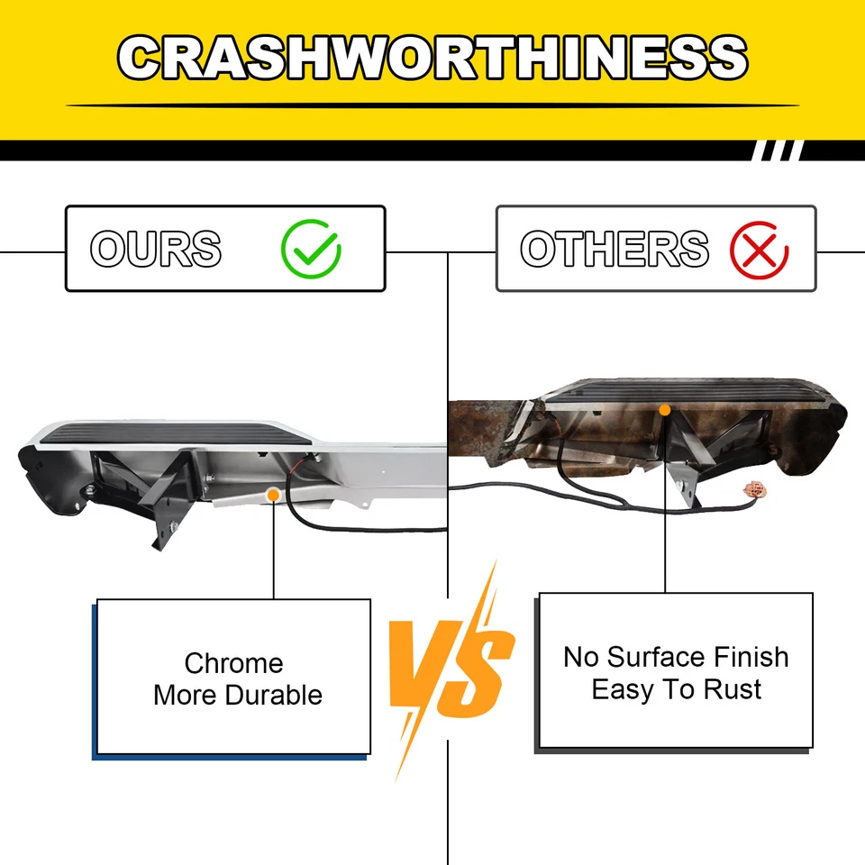 Conjunto de parachoques trasero para Dodge Dakota 1997-2003 2004 acero cromado con soporte Foto 4 de 4