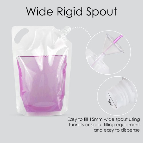 Silver White and Transparent Spout Pouches for Liquid, Juice 100ml to 5 Litre - Picture 85 of 120