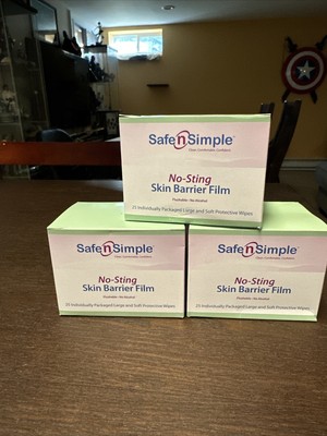 75 Safe n' Simple SNS00807 Large No-Sting Skin Barrier Film Wipes