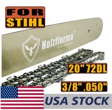 US Holzfforma 20" 3/8" .050 72DL Guide Bar & Saw Chain Combo For Stihl Chainsaws