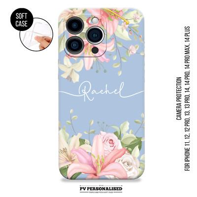 Personalisierte Handyhülle mit individuellem Namen Silikon Cover für iPhone 14 13 12 11 XR XS