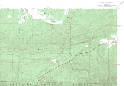 Acorn Quadrangle Arkansas 1975 USGS Topo Map 7.5 Minute Topographic