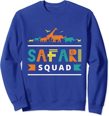 Safari Squad Africa Animal Lovers Zoo Design Unisex Crewneck Sweatshirt