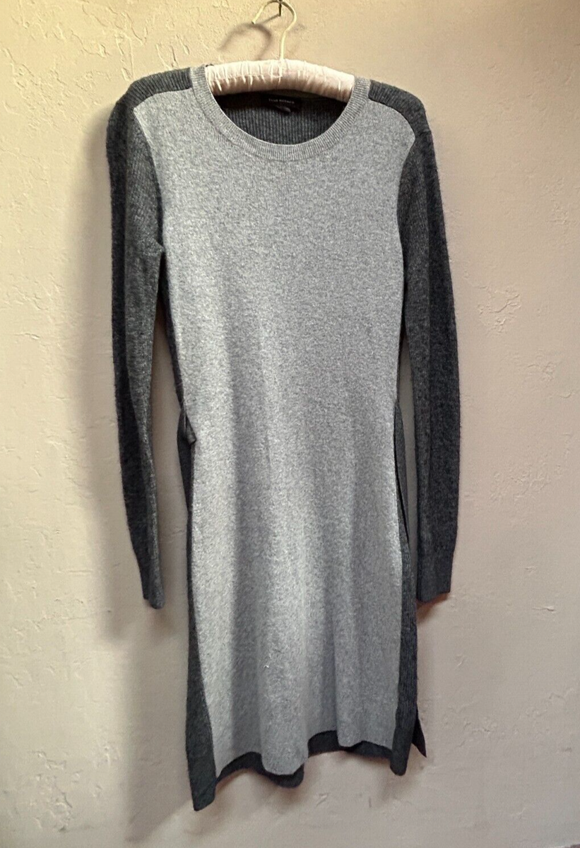 club monaco arnettie dress Crew Neck Sweater Belted Large Gray Alpaca Wool Blend _okendo:syndication_key:CL137520102 Made with recycled polyester. Seraphine Knot Front Black Poshmark Color:Jaxon Plaid