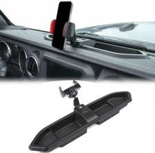 Dash Panel Storage Box Tray Mount Phone Holder for Jeep Wrangler JL JT 2018+