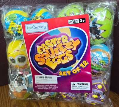 Easter squeezy eggs set of 12 Colorful Egg Bunny duck Stress Relief Toys new