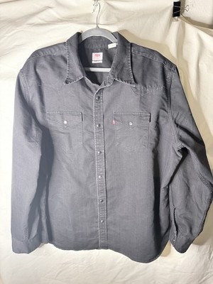 Levi's Classic Western Men's 2XL Reg Faded Black Denim Pearl Snap