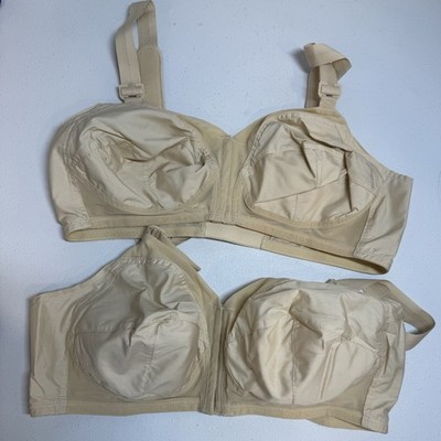 Lot Of 2 NEW Exquisite Form Front Close Classic Support Bras 40C Ivory 5100530