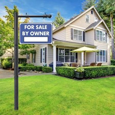 100" Heavy-Duty Alloy Real Estate Sign Post Commercial Yard Sign with 35" Arm...