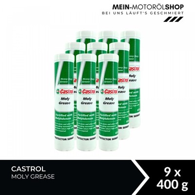 Castrol Moly Grease Lithium Mehrzweckfett MoS2 Schmierfett 9x400 Gramm