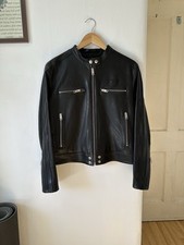 Diesel L Silvy Lambskin Leather Motorcycle Racer Jacket Black Women’s Large